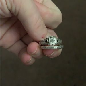 Real diamond, white gold wedding set
